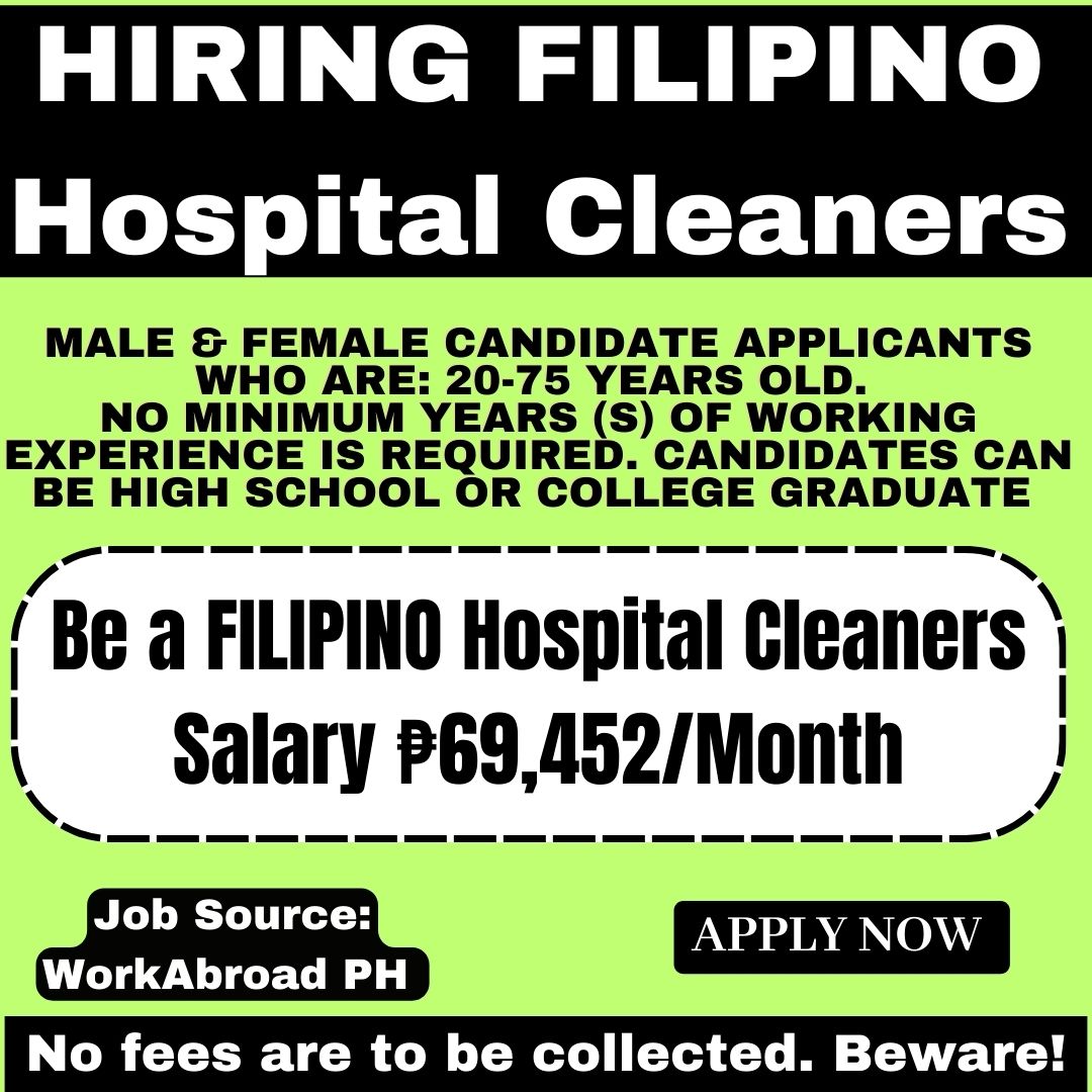 Urgent Hiring Filipino Hospital Cleaners